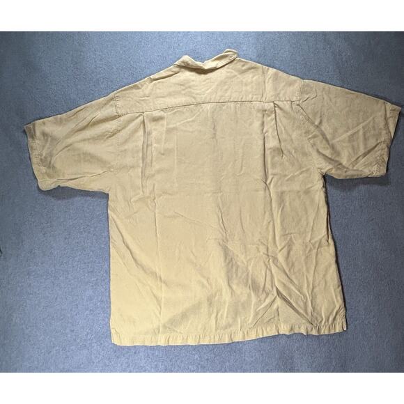 Tommy Bahama Shirt Mens Large Silk Yellow Hawaiian Button Up Short Sleeve - Picture 9 of 9
